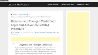 Raymour and Flanigan Credit Card - Login, Activation and Rewards