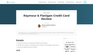 Raymour and Flanigan Credit Card Review | LendEDU