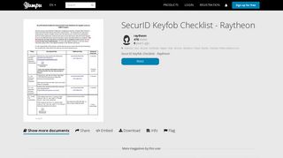 SecurID Keyfob Checklist - Raytheon - Yumpu