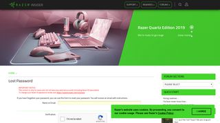 Razer Insider | Forum - Lost Password
