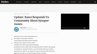 Update: Razer Responds To Community About Synapse Issues - Forbes