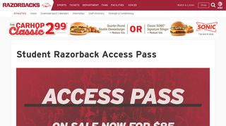 Student Razorback Access Pass | Arkansas Razorbacks