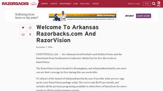 Welcome to Arkansas Razorbacks.com and RazorVision | Arkansas ...