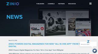 ZINIO Powers Digital Magazines For New “All in One App” from RBdigital