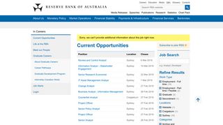 Job Search - Current Opportunities | Careers | RBA - Reserve Bank of ...