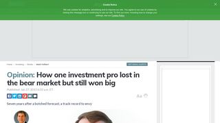 How one investment pro lost in the bear market but still won big ...