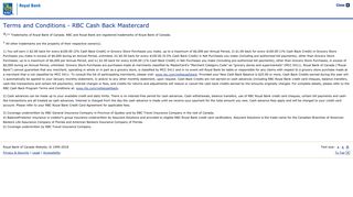 RBC Cash Back Mastercard- Terms and Conditions - RBC Royal Bank