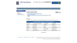 RBC Capital Markets - Support - Client Login Help - F.A.Q.s
