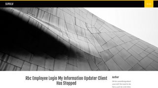 Rbc Employee Login My Information Updater Client Has Stopped ...