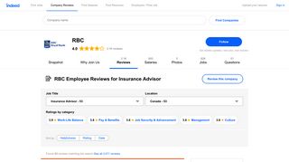 Working as an Insurance Advisor at RBC: 53 Reviews | Indeed.com