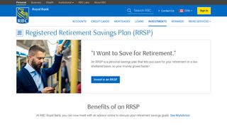 Registered Retirement Savings Plan (RRSP) - RBC Royal Bank