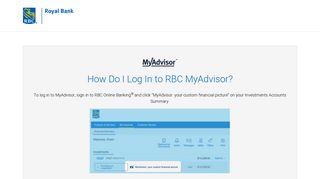 How Do I Log In to RBC MyAdvisor? - RBC Royal Bank