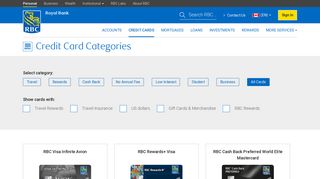 Browse Credit Cards by Category - RBC Royal Bank