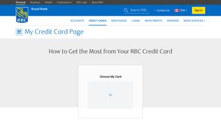 My Credit Card Page - RBC Royal Bank
