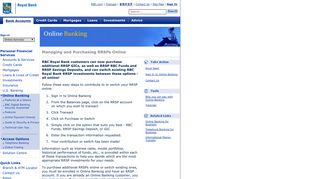 Managing and Purchasing RRSPs Online - RBC Royal Bank