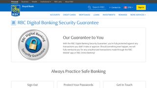 RBC Secure Banking Guarantee - RBC Royal Bank