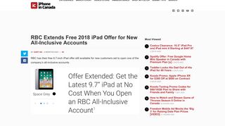 RBC Extends Free 2018 iPad Offer for New All-Inclusive Accounts ...