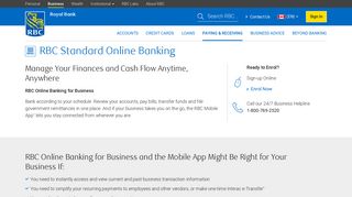 RBC Standard Online Banking for Business - RBC Royal Bank