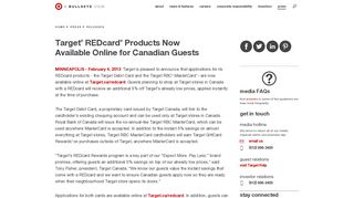 Target® REDcard® Products Now Available Online for Canadian Guests
