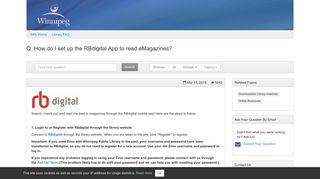 How do I set up the RBdigital App to read eMagazines? - Library FAQ
