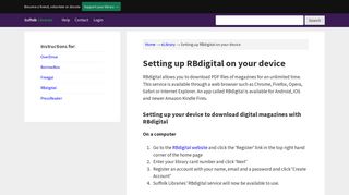 Setting up RBdigital on your device – Suffolk Libraries