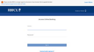 sign in to your online banking account - RBFCU