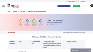 Make your Credit Card payments instantly - RBL Bank