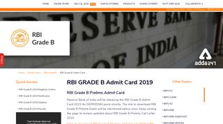 RBI Grade B Admit Card 2019: Prelims Call Letter | Download Here