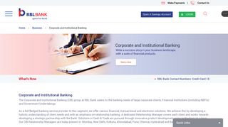 RBL Bank | Best Bank | Corporate and Institutional Banking| Treasury ...