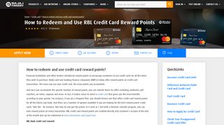Rbl Credit Card Reward Points - How to Redeem Reward Points ...