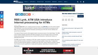 RBS Lynk, ATM USA introduce Internet processing for ATMs | ATM ...