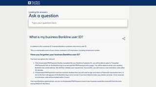 What is my business Bankline user ID? - Royal Bank of Scotland