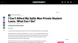 I Can't Afford My Sallie Mae Private Student Loans. What Can I Do ...