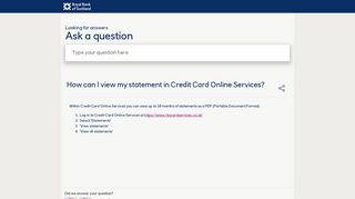 How can I view my statement in Credit Card Online Services? - Royal ...