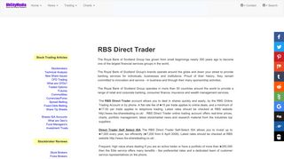 RBS Direct Trader stock brokers online shares trading accounts.