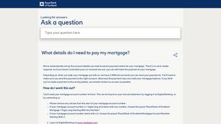 What details do I need to pay my mortgage? - Royal Bank of Scotland