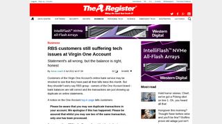 RBS customers still suffering tech issues at Virgin One Account • The ...