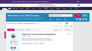 Virgin One / One Account closing down? - MoneySavingExpert.com Forums