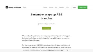 Santander snaps up RBS branches - Money Dashboard