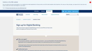 Sign up for digital banking - Royal Bank of Scotland - RBS