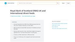 Royal Bank of Scotland (RBS) UK and International direct feeds