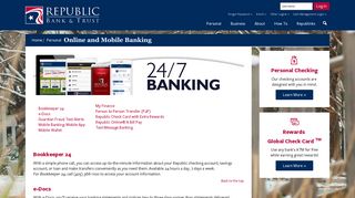 Republic Bank & Trust, Online and Mobile Banking