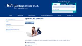 24/7 Online Banking - Rollstone Bank