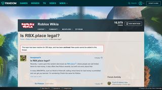 Is RBX.place legal? | Roblox Wikia | FANDOM powered by Wikia