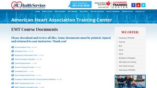 EMT Course Documents - RC Health Services