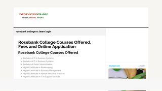rosebank college rc learn login Archives - Informationcradle