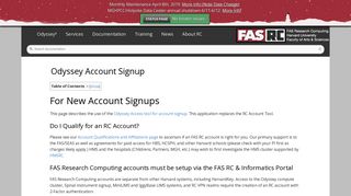 Odyssey Account Signup | FAS Research Computing