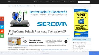 SerComm Default Password, Login & IP List (updated January 2019 ...