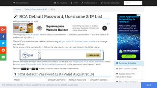 RCA Default Password, Login & IP List (updated August 2018 ...