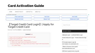 Target Credit Card Login - Bank Debit And Credit Card Activation